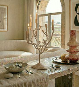 Light and Living Jardia Branch Candle Holder, White, 60x35x70-cm, Packshot View