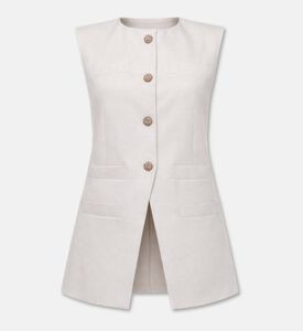 Blue For Burgundy Jewel-encrusted Buttons Tailored Vest, Packshot View