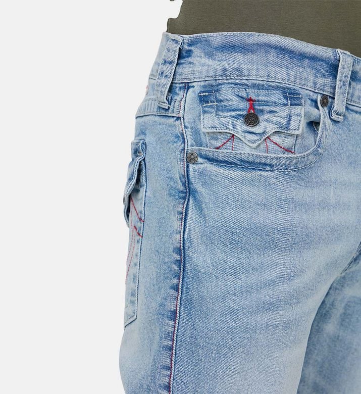 Straight-cut 5-pockets Denim Pants