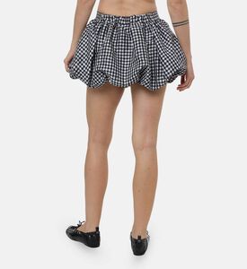 Ganni Checkered-print Mini Bubble Skirt, Model View