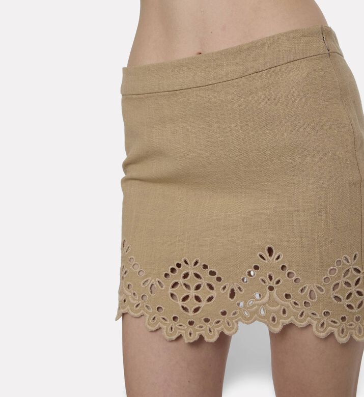 Isabel Marant Embroidered Scallop Hem Mini Skirt, Model View