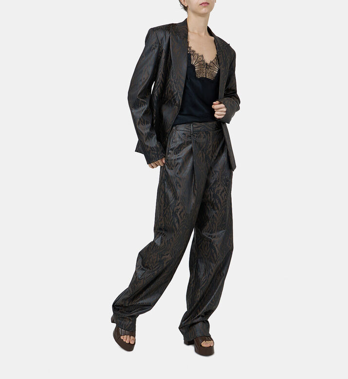 Just Cavalli Wide-leg Pleated-detail Pants, Model View