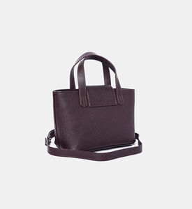 Maya.M Leather Logo-lock Handbag, Burgundy, Packshot View