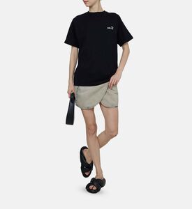 Cross-over Denim Mini Skirt