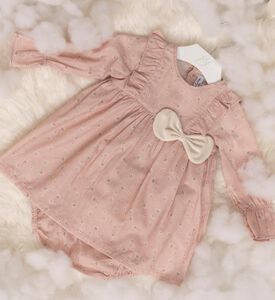 Dara Cotton Velvet Bow Dress