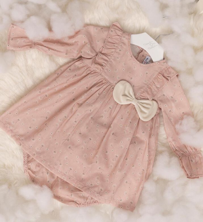 Dara Cotton Velvet Bow Dress