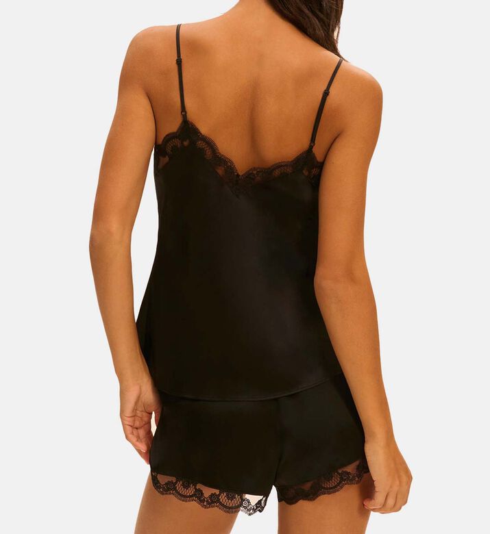 Satin Embroidered V-neck Top