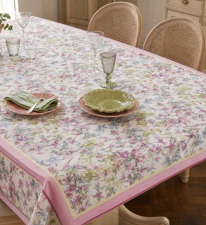 Baci Milano Firenze Cotton Square Tablecloth, Model View