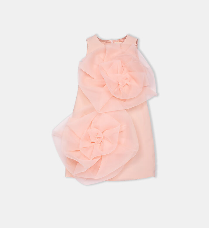 Floral-appliqué Mini Dress
