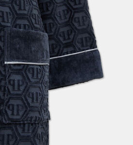 Philip Plein All-over Logo-print Bath Robe, Grey, S-m, Packshot View