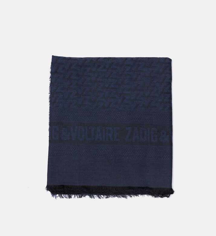 Jacquard Logo Frayed-finish Scarf