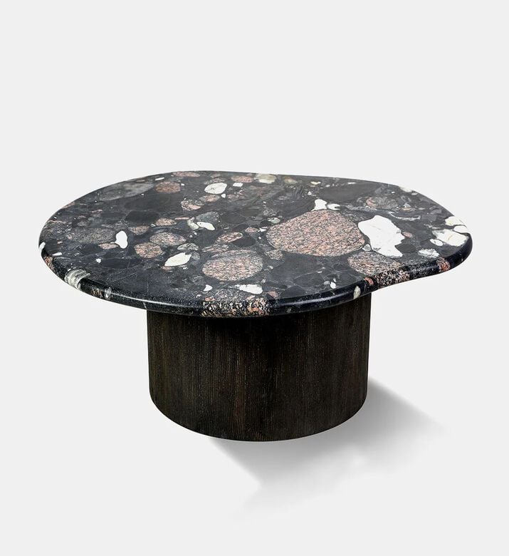 Home Deco and More Gobi Norvigo Marble Coffee Table, Black, 94x98-cm, Packshot View Home Deco and More Gobi Norvigo Marble Coffee Table, Black, 94x98-cm, Packshot View