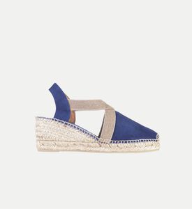 Toni Pons Tona Suede Leather Mid-wedge Closed-toe Espadrille, Navy, Eu-41, Packshot View