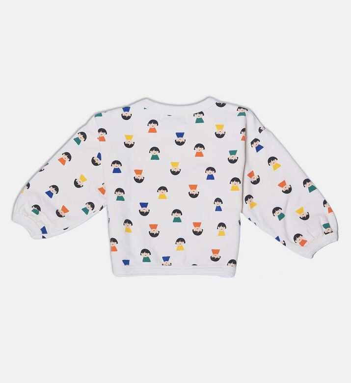 Bobo Choses All-over Colorful Face-print Shoulder Snaps Sweatshirt, Packshot View Bobo Choses All-over Colorful Face-print Shoulder Snaps Sweatshirt, Packshot View
