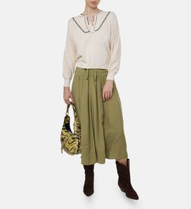 Ba and Sh Knit Embroidered Long-sleeve Blouse, Model View