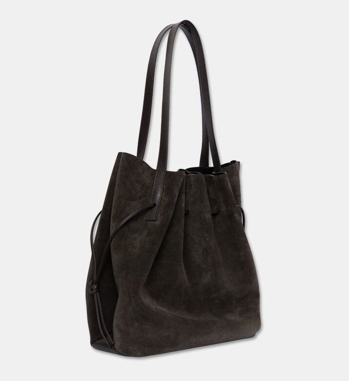 Yuzefi Bag Scallop Tote Suede, Brown, Packshot View