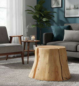 Home Deco and More Tefon Acacia Wood Side Table, Packshot View