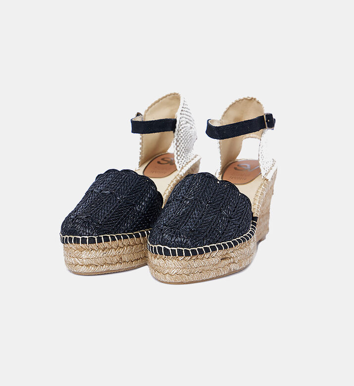 Scalloped-trim Wedge Sandals Scalloped-trim Wedge Sandals