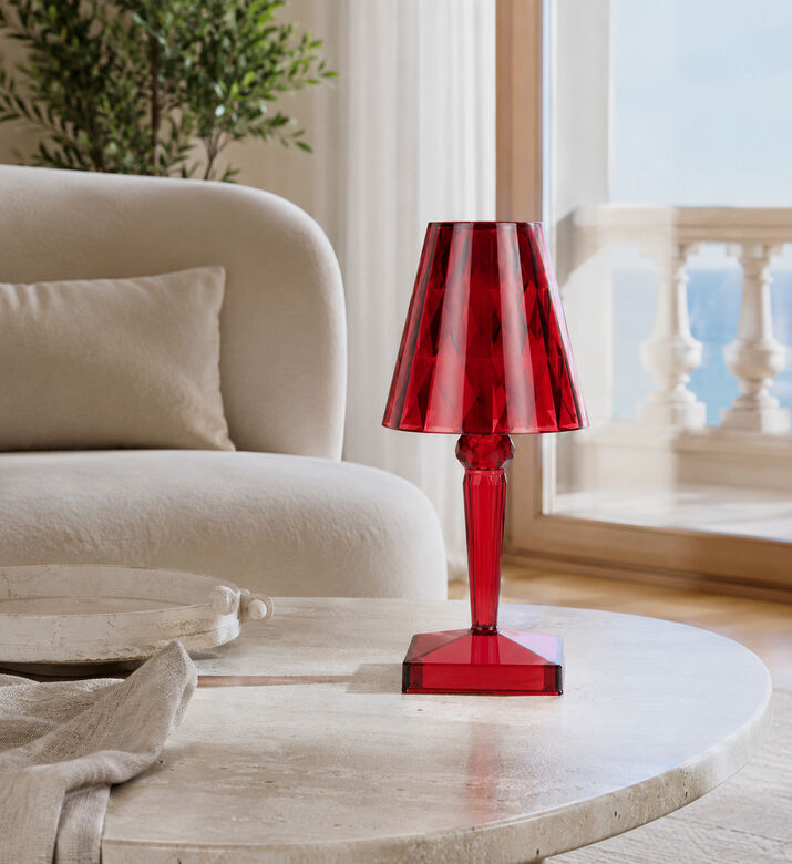 Leitmotiv Gem Geometric Table Lamp, Red, Packshot View