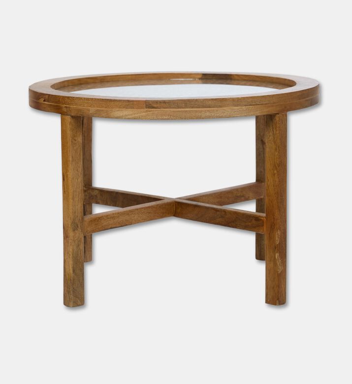 Home Deco and More Large Round-shape Table, Light-brown, 37-cm, Packshot View