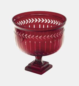 وعاء دائري بتصميم أوراق الشجر