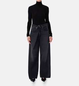 Agolde High Rise Wide-leg Denim Pants, Model View