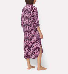 DKNY Printed Button Maxi Sleepshirt, Model View