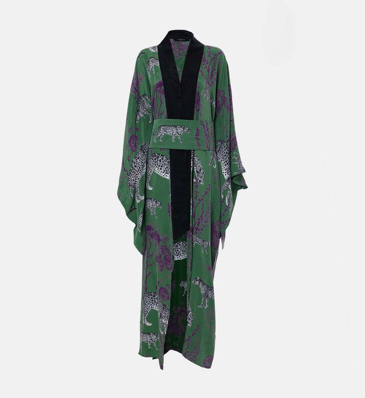 Niluu Animal-print Long-sleeve Kimono, Packshot View Niluu Animal-print Long-sleeve Kimono, Packshot View