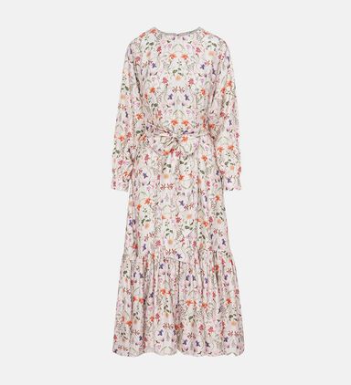 Boho Floral Belted Maxi Dress