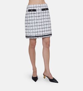 تنورة قصيرة بنقشة مربعات