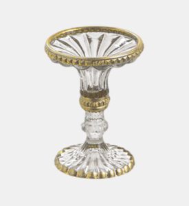 حامل شموع زجاجي بحواف مزخرفة