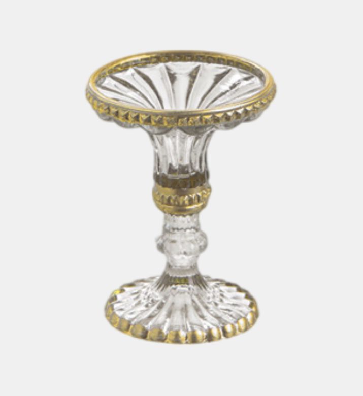 Glass Scalloped Edge Candle Holder