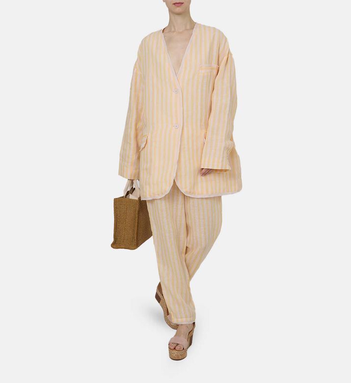 Sage Drawstring Waist Vertical Stripped Pants