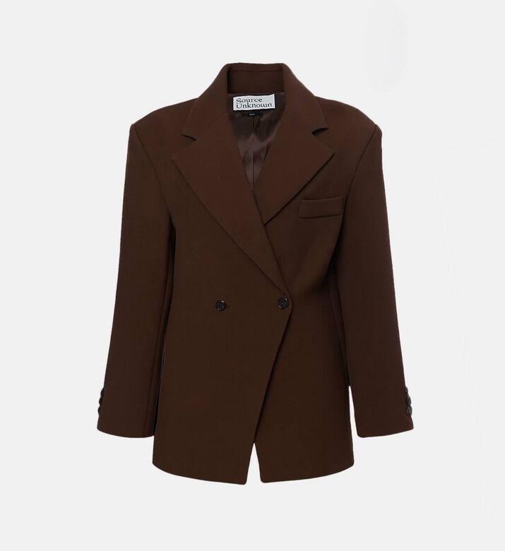 Source Unknown Button Closure Long-sleeve Blazer, Brown, M-l, Packshot View