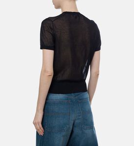 كنزة دعاء قطن محبوكة شفافة