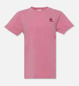 Isabel Marant Aby Tonal Logo Embroidery T-shirt, Pink, Xs, Packshot View