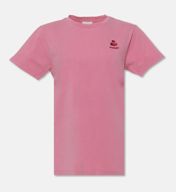 Isabel Marant Aby Tonal Logo Embroidery T-shirt, Pink, Xs, Packshot View
