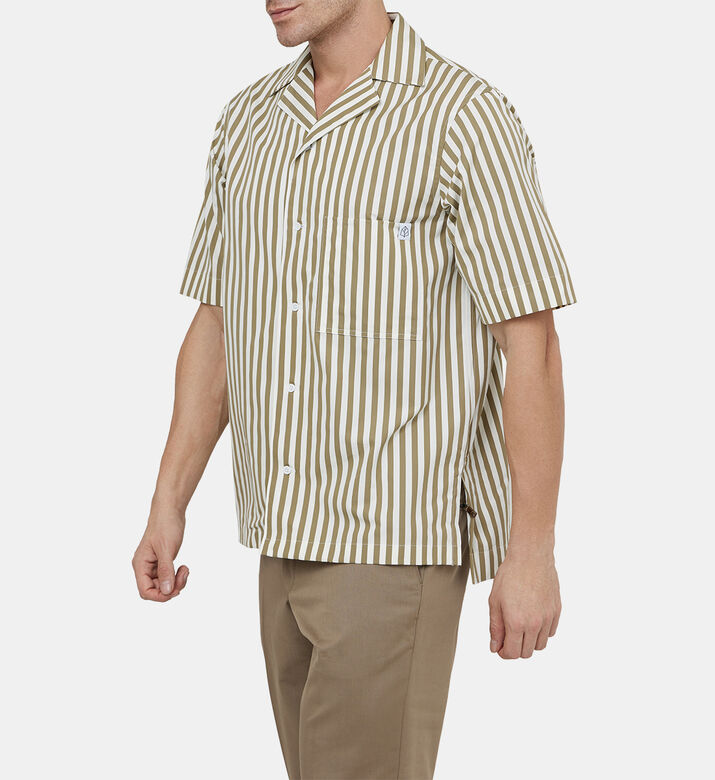 تيشيرت مخطط بياقة بطيّة