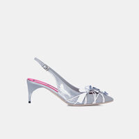 Bow Patent Leather Med Heel Pumps
