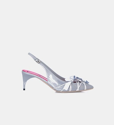 Bow Patent Leather Med Heel Pumps