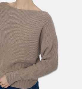 Luisa Spagnoli Caiman Knit Crewneck Long-sleeve Sweater, Model View