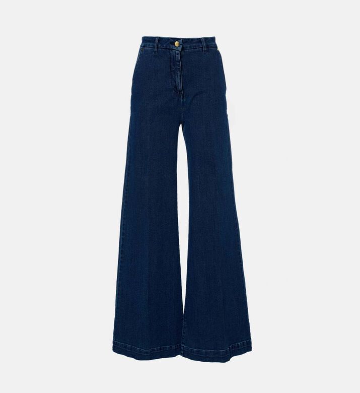 Luisa Spagnoli Button Closure Wide-leg Denim Pants, Packshot View