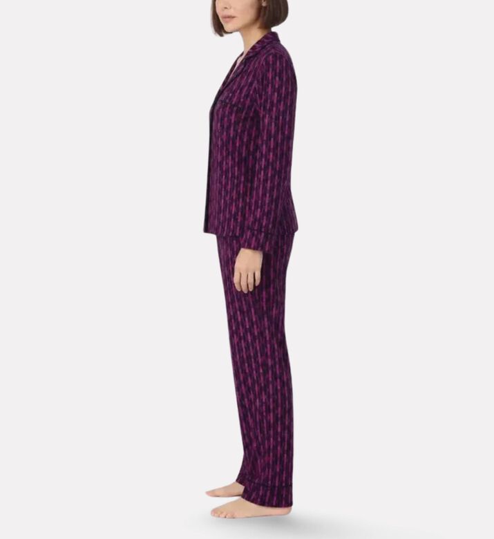 DKNY Striped Long-sleeve Pajama Set, Model View