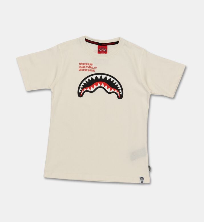 Sprayground Graphic Shark Regular T-shirt, Ivory, 8y, Packshot View