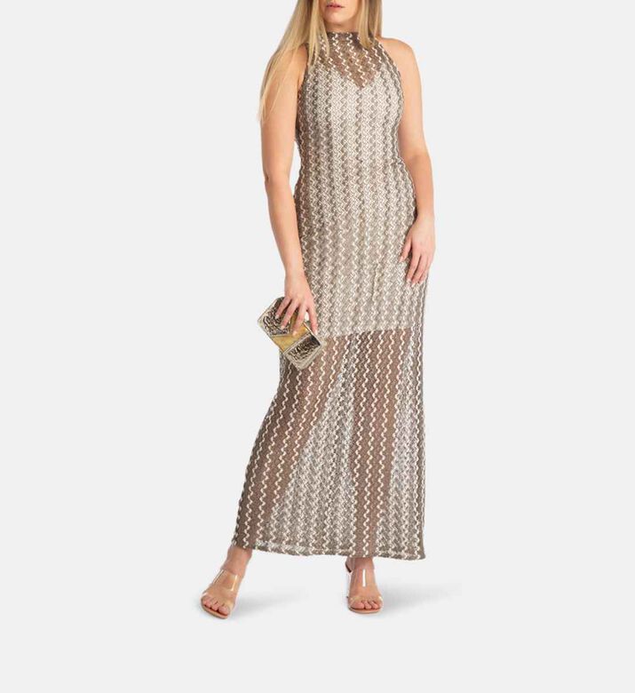 Yvy Sleeveless High Neck Maxi Dress
