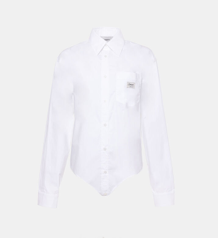 Cotton Shirt-style Bodysuit