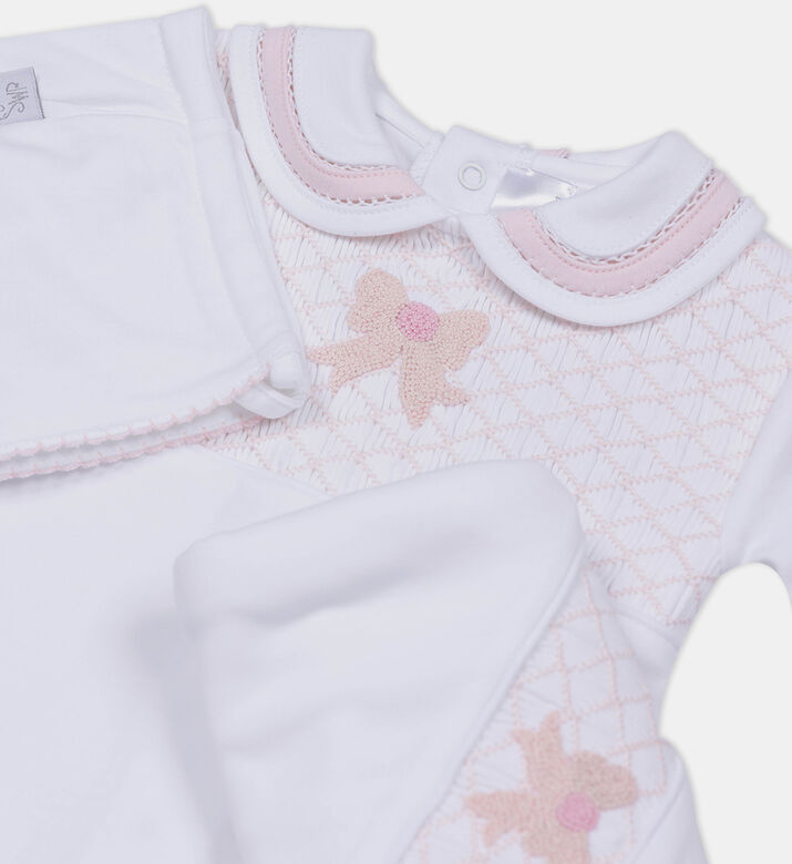 Pima Cotton Bow Romper 3-piece Set Pima Cotton Bow Romper 3-piece Set