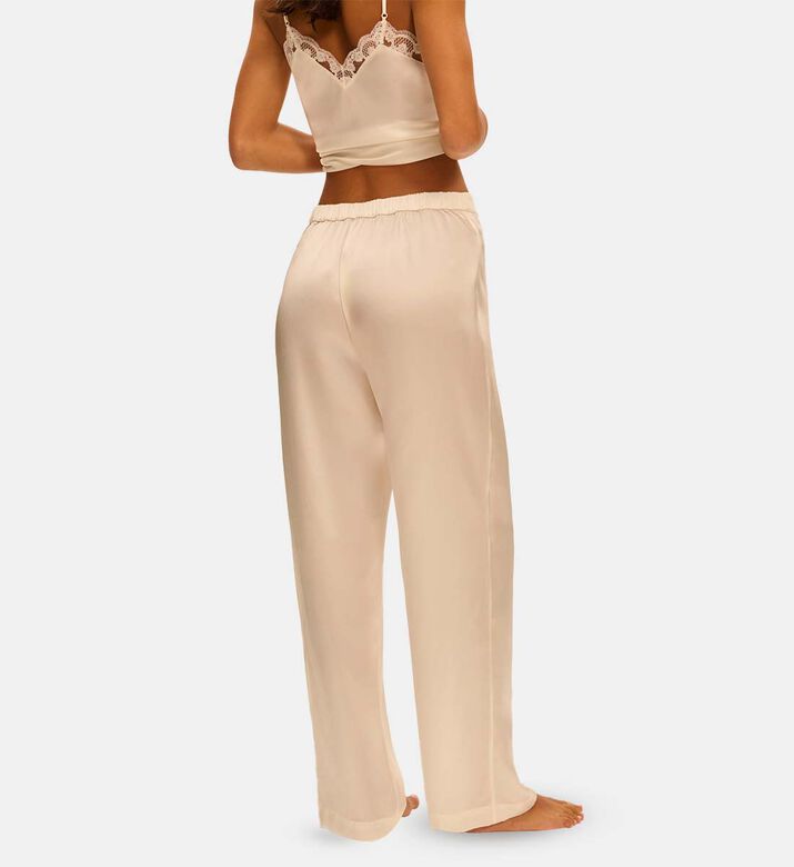 Satin Lace-detailing Pants