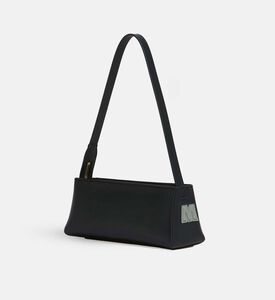 Leather Logo-embroidery Shoulder Bag