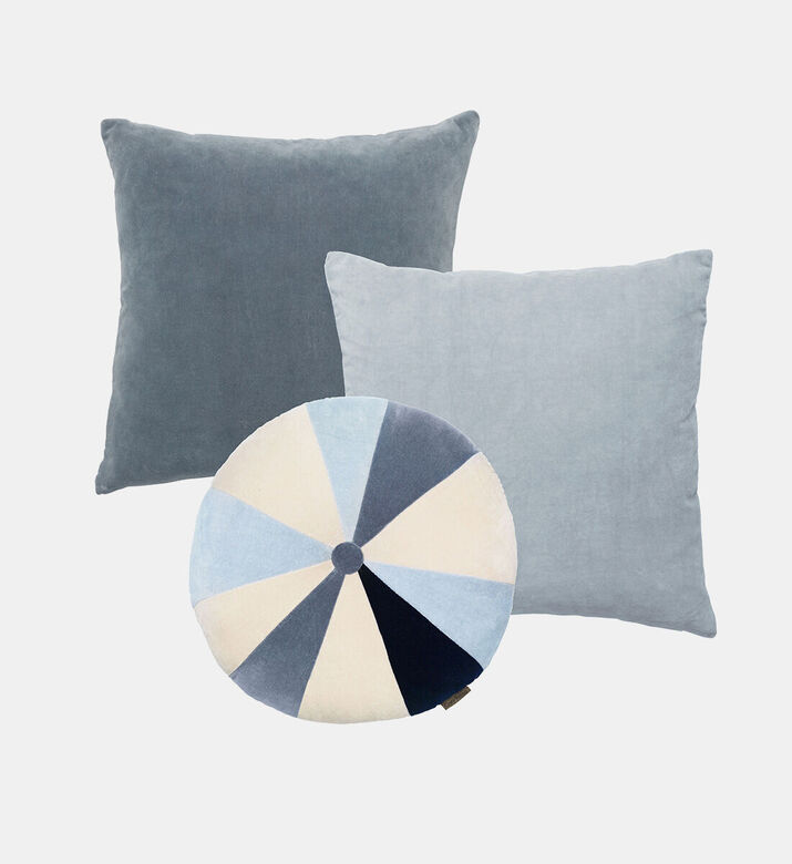 Cozy Rosie Velvet Patchwork Pillow, Cream, Packshot View